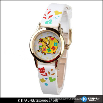 2015 cute fashion girls leather band watch